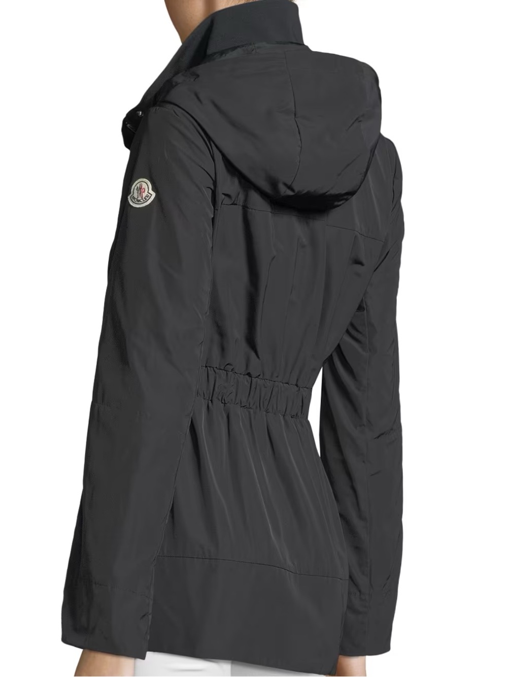 Moncler ‘Disthene’ Black Hooded Cinched-Waist Utility Jacket